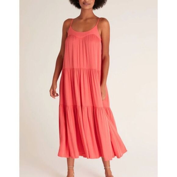 Z Supply Laila Maxi Dress in Coral Medium - Picture 1 of 7